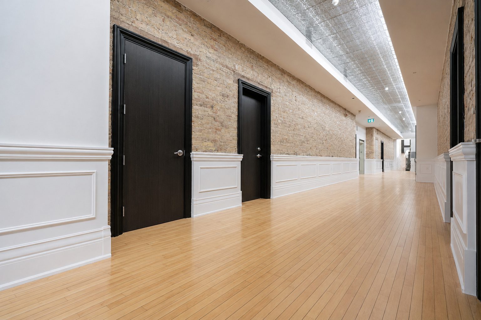 Restored corridor with wainscoting